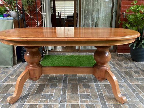 Mesa De Comedor  De Madera Noble Rauli..doble Pata De Piña..