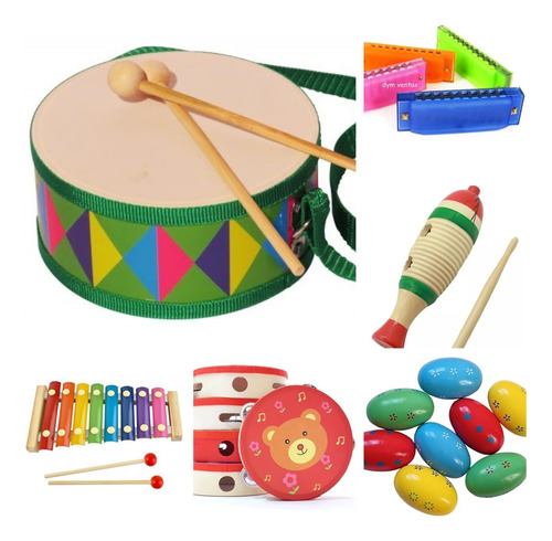 Kit Set Musical Infantil Color X 6 Ideal Jardín De Infantes