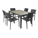 Juego Jardín Sillas Sillones Mesa 7 Pzas Simil Ratan Ct