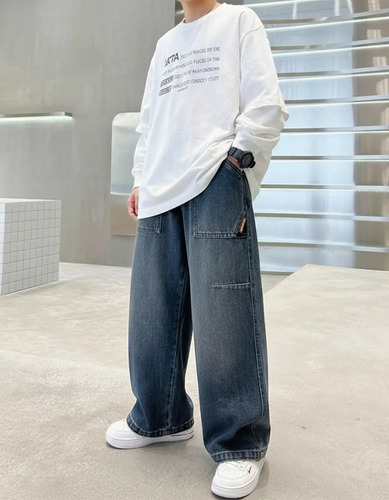 Jeans Rectos Para Adolescentes - Pantalón Ancho Y Suelto