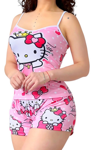 Pijama Hello Kitty Short Y Blusa Para Dama Comoda Unitalla