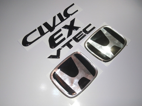 Kit De Emblemas Honda Civic Ex En Alto Relieve Resinado. Foto 2