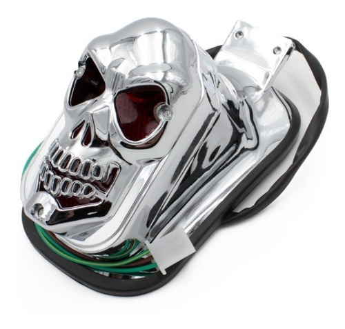 Calavera Stop Freno Skull Muerte Cromada Chopper Universal