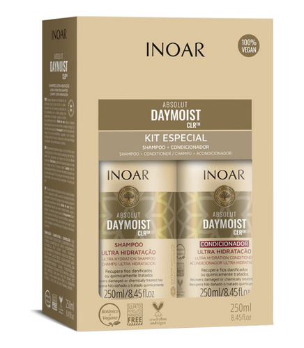  Pack Inoar Absolut Daymoist Shampoo + Acondicionador 250ml