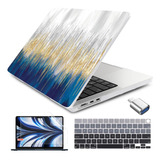 Funda Batianda Para Macbook Air 13 M2 + C/teclado Blue Gold