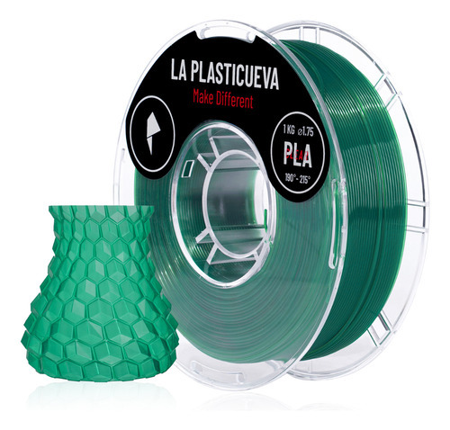 Pla 1.75 - 1kg Filamento Para Impresión 3d - La Plasticueva Color Clear Verde