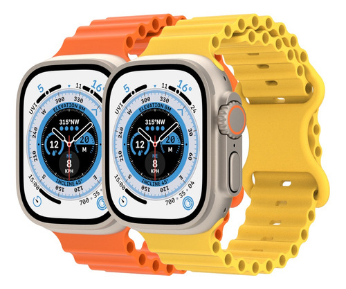 Correa Silicon Colors Compatible Con Apple Watch Ultra 2pcs