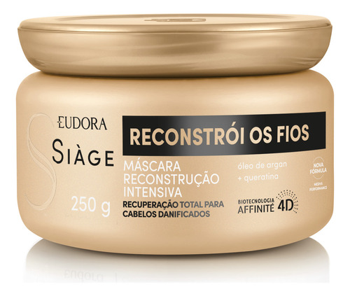 Eudora Máscara Capilar Siàge Reconstrói Os Fios 250g (nova Versão)