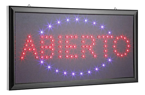 Letrero Abierto Led De 48cm X 25cm