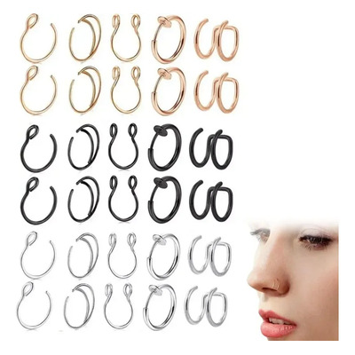 Piercing Falso Nariz Septum Labios Orejas Aro Anillo 30 Pcs