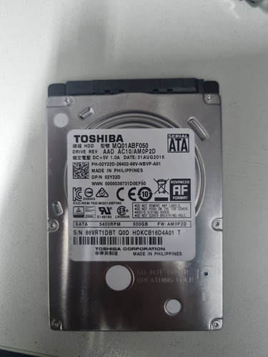 Hd Pata Notebook E Dvd Toshiba De 500gb