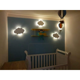 Kit De Nuvens Com Luz De Led Para Decoração Quarto Bebe 3p