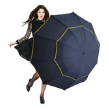 130cm Windproof Grande Dupla Dupla Dobrável Guarda-chuva