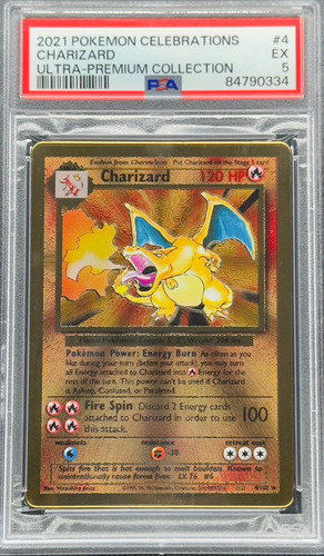 Pokemon Tcg Graduada: Charizard 5/102 Metal - Psa 5 Ex