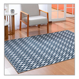 Tapete Para Sala Antiderrapante 100x150 Cm Pratico Jacquard Comprimento 150 Cm Cor Azul/ Minério Desenho Do Tecido Chevron Minério Largura 100 Cm