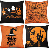 Whaline - Funda De Almohada De Halloween, Color Naranja Y Ne