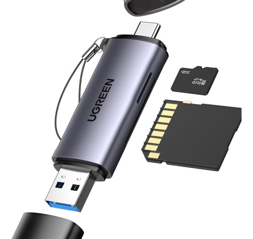 Ugreen Adaptador Leitor De Cartão Usb E Usb-c 3.0 P/ Sd Tf