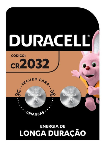 Pilha Moeda Cr 2032 Duracell Com 2 Unidades