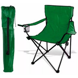 Silla Director Camping Apoyabrazo Porta Vaso Bolso Verde