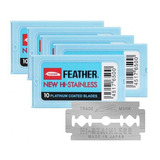 Lâmina De Barbear Feather Platinum 120 Unidades - 2 Cartelas