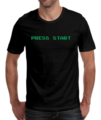 Camiseta Playera Arcade Gamer Retro Press Start Green