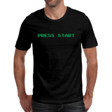 Camiseta Playera Arcade Gamer Retro Press Start Green