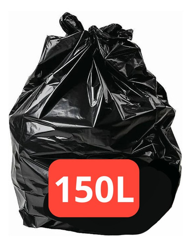 Saco Lixo Preto Forte Super Reforçado 150 Litros - 100und