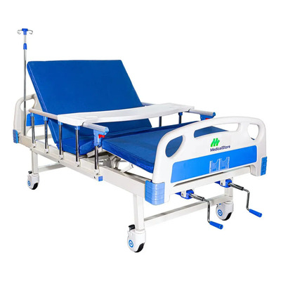 Cama Hospitalaria Manual Porta Suero 4 Ganchos Mesa Color Blanco Colchón Impermeable Mesa Ajustable Barandales Abatibles Cabecera y Piecera Desmontables Ruedas con Freno | MercadoLibre