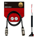 Cabo De Microfone Balanceado Xlr Macho Xlr Femea 1m Metro