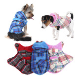 Roupa Capa Scot Inverno Pet Xadrez Pelucia Cachorro - P