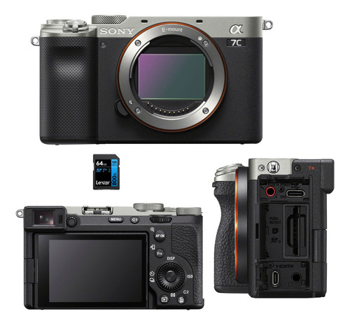  Câmera Sony Alpha A7c 4k Ilce-7c Mirrorless Prata