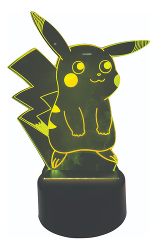 Luminária 3d Pikachu Pokemon | Abajur | 7 Cores