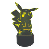 Luminária 3d Pikachu Pokemon | Abajur | 7 Cores