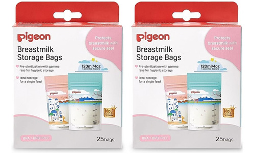 Bolsas Para Almacenar Leche Materna 120 Ml Pigeon