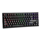 Teclado Gamer Xtrike Me Gk-979 Qwerty Inglés Us Color Negro Con Luz Rainbow