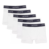 Boxer Hombre Pack 5 Algodón Lacoste Original Comodo Blanco 1