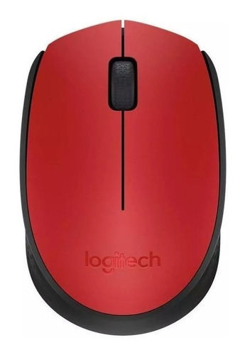 Mouse Inalámbrico Logitech M170 Batería Larga Duración Color Rojo/negro