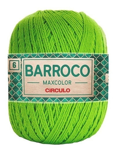 Barbante Barroco Maxcolor 6 Fios 400gr Linha Crochê Colorida Cor Hortaliça