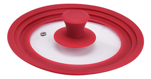 Tapa De De Vidrio Ventilado De Acero Inoxidable Rojo_30cm