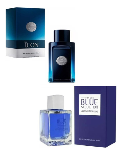 Perfume Antonio Banderas Blue Seduction + Icon  Hombre Orig.