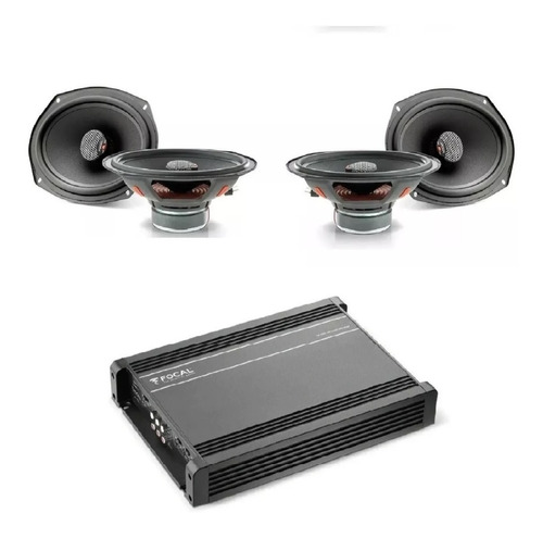 Paquete Focal 4 Bocinas Coaxiales 6x9+amplificador 4ch Focal