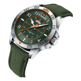 Reloj Naviforce Con Correa De Nailon Estilo Militar P/hombre