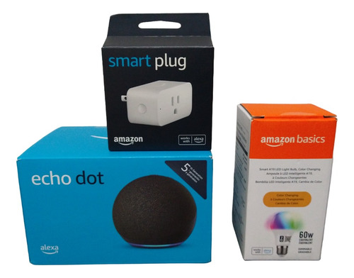 Combo Amazon Echo Dot (5th Gen) + Smart Plug + Smart Bulb