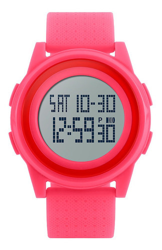 Reloj Unisex Skmei 1206 Sumergible Digital Alarma Cronometro Color De La Malla Rosa