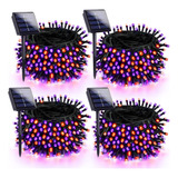 Luces Solares Halloween 4 Tiras Led De 180ft Naranjas Y Mora