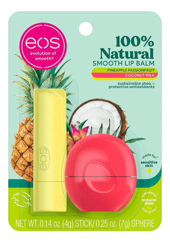 Eos Bálsamo Labial Pineapple Passionfruit & Coconut Milk 