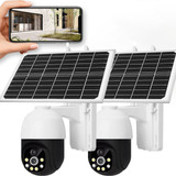 2pcs Camara Cctv Exteriores Solar 4g Hd Panel Solar Bateria