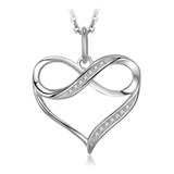 Collar Joya De Plata Esterlina 925 Forma Corazón Infinito