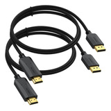 Cable Displayport A Hdmi Paquete De 2, 6 Pies, Adaptador Fin