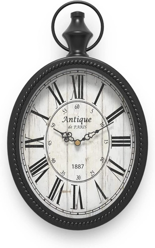 Reloj De Pared Ovalado Retro, Diseño Anticuado Antiguo
